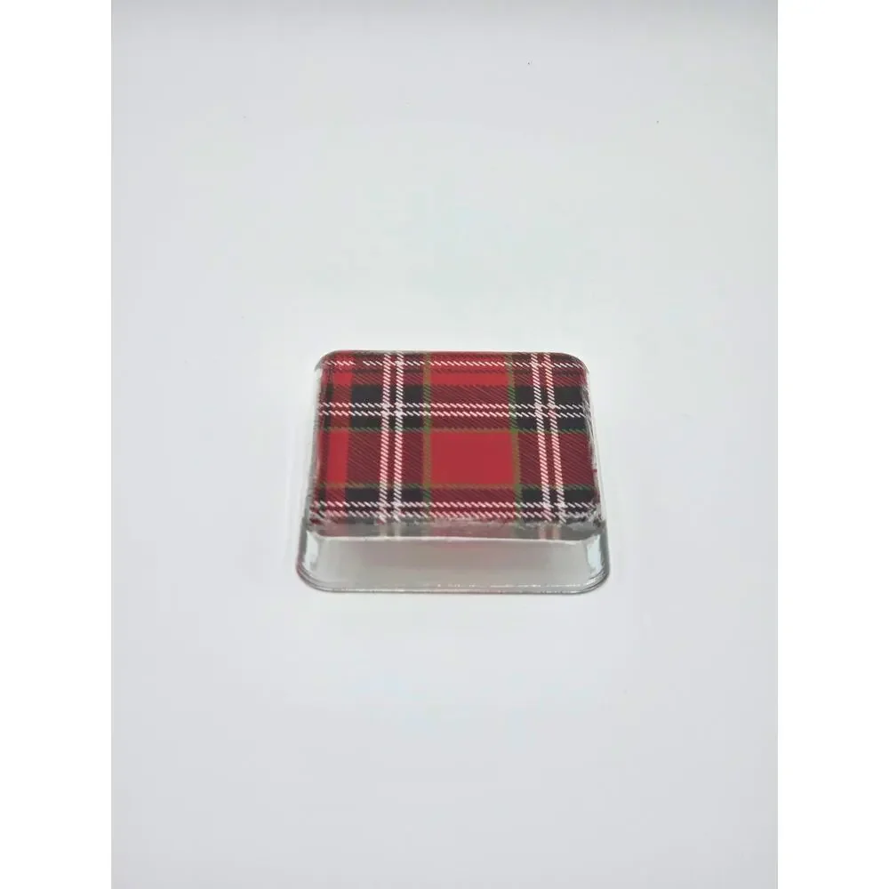 Plaid Glass Candy Jar – Holiday Treat Container, Vintage‑Style Christmas Storage